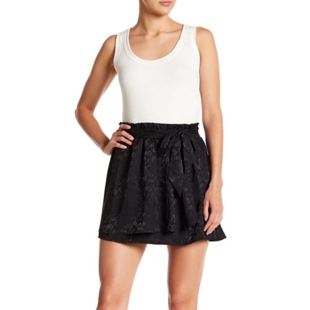 Free Press Tie Front Satin Wrap Skirt